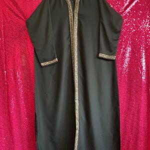 Elegant Black Robe with Gold Trim